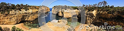 Panoramic view of Loch Ard Gorge, Great Ocean Road, Victoria, Australia Stock Photo